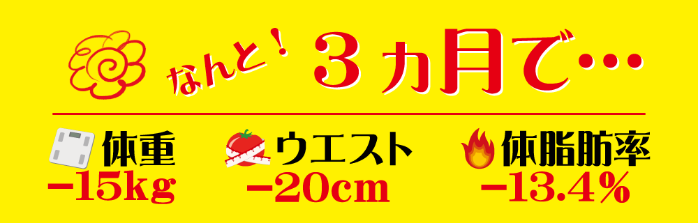 3ヵ月でこんなにへりましいた